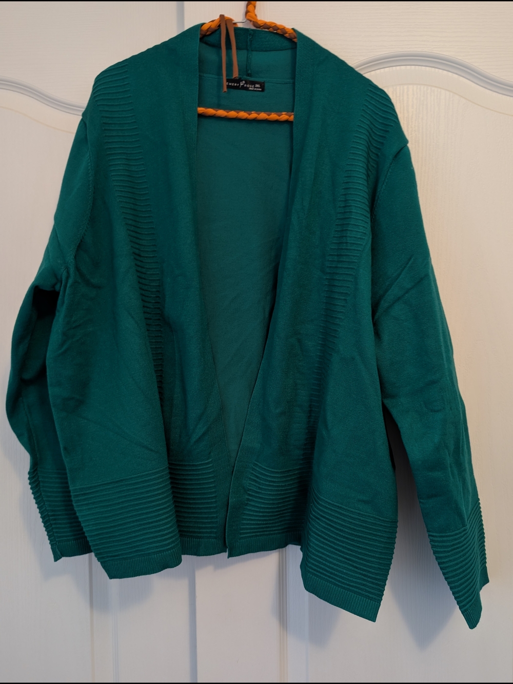 Women's Open-Front Teal Cardigan Sweater